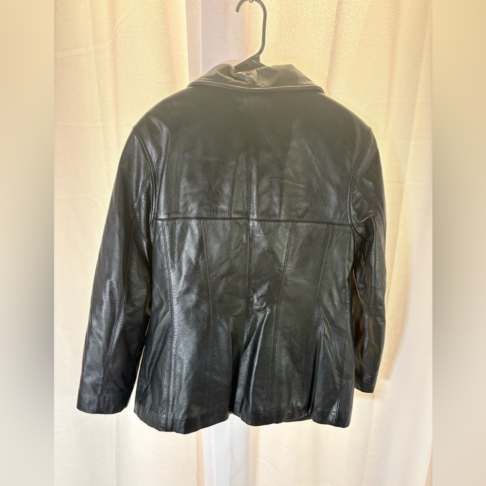 Vintage New York by Winlet Women’s Large Black Genuine Leather Jacket EUC‎ - Picture 4 of 10